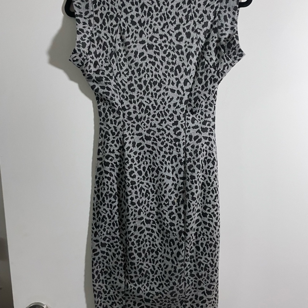 Necessary Objects Gray Leopard Print Midi Dress - image 2